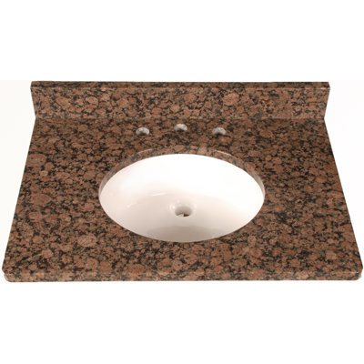Vintage Stone 49" x 22" 3cm Single Bowl Granite Vanity Top with 8" Centers - Finish: Baltic Brown at Sears.com