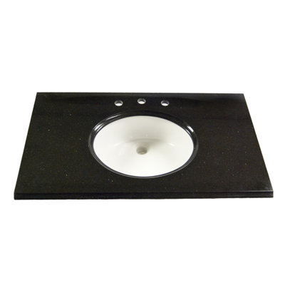 Vintage Stone 22" x 43" Granite Vanity Top with 8" Centers - Finish: Black Galaxy at Sears.com