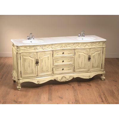 AA Importing 72.5" Double Vanity Sink in Distressed Antique Ivory at Sears.com