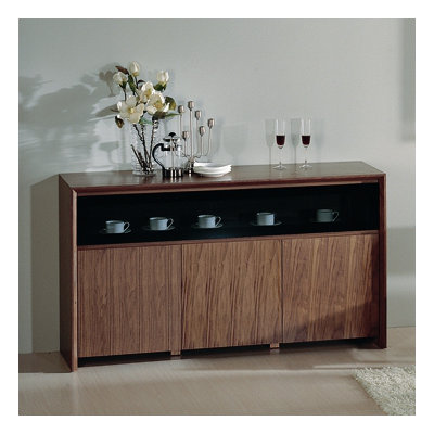 Beverly Hills Furniture Stark Buffet with Double Hinged Glass Door in Walnut Veneer at Sears.com