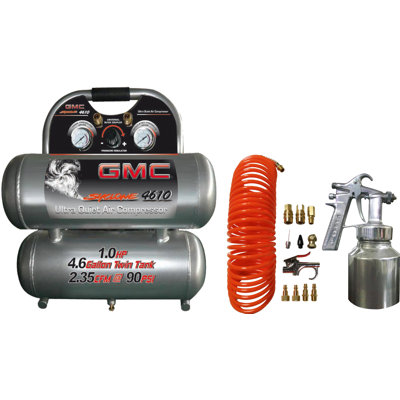 GMC Power Equipment GMC SYCLONE 4610 Ultra Quiet & Oil-Free Air Compressor with 15 Piece Air Tool Accessory Kit at Sears.com