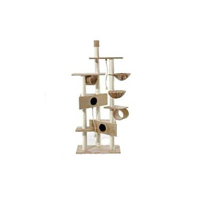 106 H Cat Tree Condo In Beige Faux Fur
