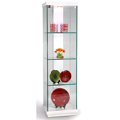 Chintaly White Accent Glass Curio Cabinet in White Gloss at Sears.com