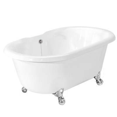 American Bath Factory Celine AcraStone Double Ended Bath Tub with No Faucet Holes in White - Finish: White at Sears.com