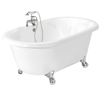 American Bath Factory Melinda AcraStone Double Ended Bath Tub Faucet Package 1 in White - Finish: White at Sears.com