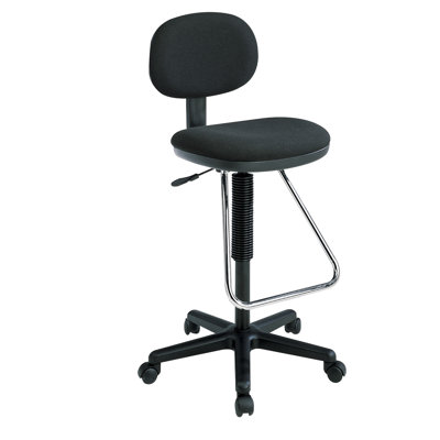 Office Star Economical Chair with Chrome Teardrop Footrest (Height Adjustable 23" to 33") (special order) - Fabric Color: Diamond - Jet at Sears.com