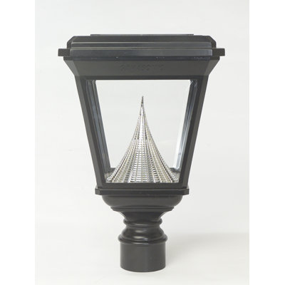 GamaSonic Imperial Solar Post Lantern Head with Flat Top in Black - Pole: With Pole at Sears.com