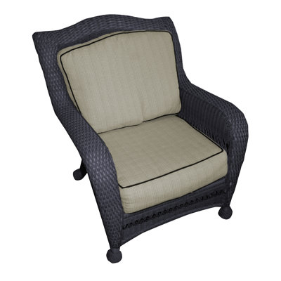 The Outdoor Greatroom Company Ebony All-Weather Wicker Single Glider with 2 Piece Cushions in Ivory at Sears.com