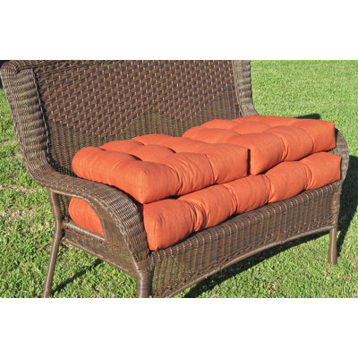 Outdoor Wicker Settee Cushions (set Of 3) - Fabric: Azul