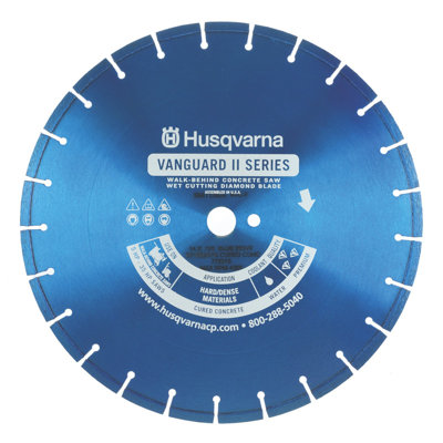 Husqvarna Vanguard II Blue 250V Premium Walk Behind Saw Diamond Blades - Size: 12" x 0.125" at Sears.com