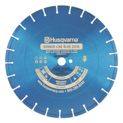 Husqvarna Banner Line Blue 200B Super Premium Walk Behind Saw Diamond Blades - Size: 12" x 0.375" at Sears.com