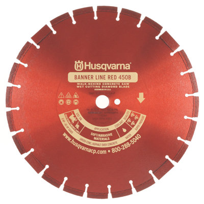 Husqvarna Banner Line Red 450B-R Super Premium Walk Behind Saw Diamond Blades - Size: 12" x 0.125" at Sears.com
