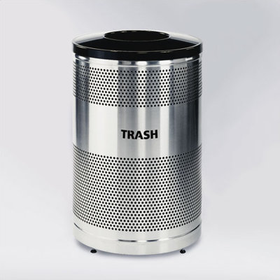 RUBBERMAID COMMERCIAL PRODUCTS Howard Classics 51 Gal. Open Top Waste Receptacle - Finish: Stainless Steel with Black Lid at Sears.com