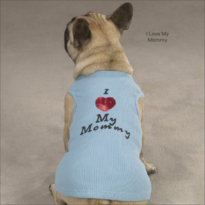 I Love My Mommy Dog Tank In Blue Sizesee Chart Below: Small /