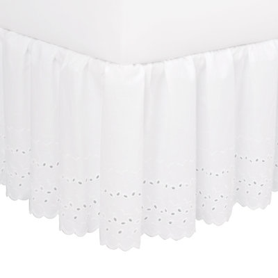 Fresh Ideas Eyelet 14" Bed Skirt in White - Size: Queen at Sears.com