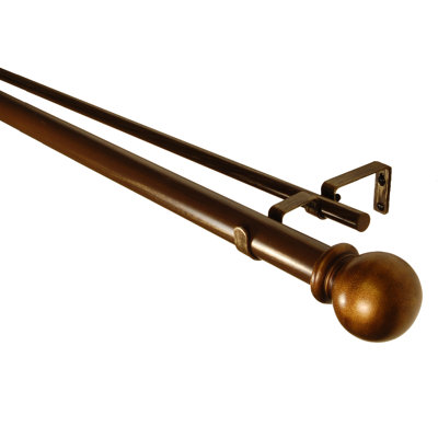 BCL Classic Ball 1.25" Double Curtain Rod in Antique Gold at Sears.com
