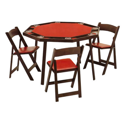 Kestell Furniture 52" Oak Folding Poker Table - Upholstery: Tan Vinyl, Wood Finish: Fruitwood/Walnut at Sears.com