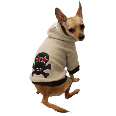 Super Soft Skull Big Dog Hoodie In Tan  Size: Extra Small