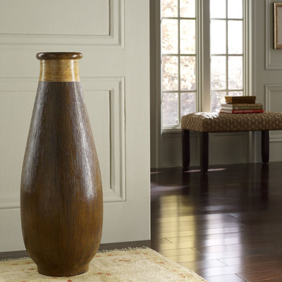 PoliVaz Wood Grain Bottle Round Floor Vase at Sears.com