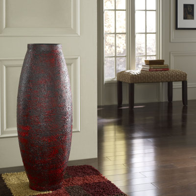 PoliVaz Embossed Red Round Floor Vase at Sears.com
