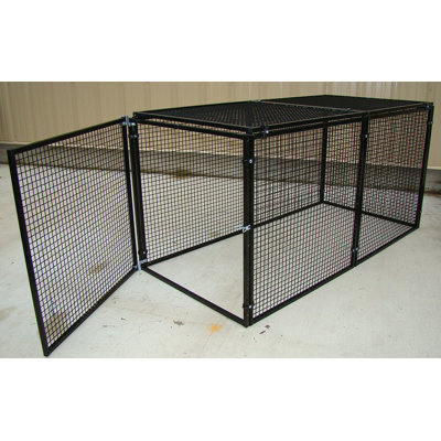 1 By 1 Grid Welded Wire Kennel With 'no Climb' Top Panels - Size: