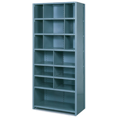 LYON 16 Compartment Bin Shelving - 8 Shelves - Color: Dove Gray, Section Type: Starter (4 posts), Shelf Type: 20-Gauge Heavy-duty at Sears.com