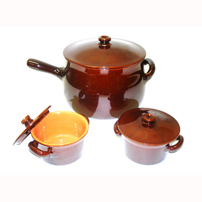 Piral Terracotta Terracotta 6-Piece Cookware Set - Heat Diffuser: Yes