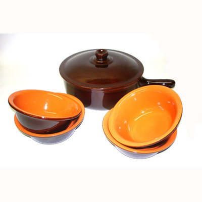 Piral Terracotta 6-Piece Cookware Set - Heat Diffuser: No