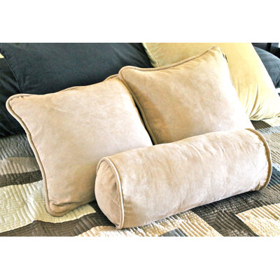 Blazing Needles 18" Futon Micro Suede Pillows with Bolster Package (Set of 3) - Fabric: Red Wine at Sears.com