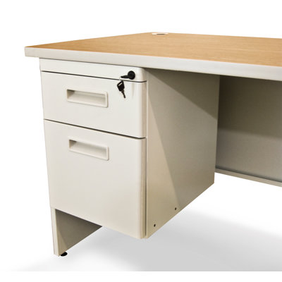 Marvel Office Furniture Pronto Single Pedestal Computer Desk - Color: Oak Laminate/Putty at Sears.com