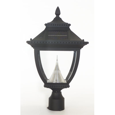 GamaSonic Pagoda Solar Post Lantern Head with 3" Fitter in Black at Sears.com