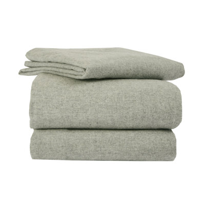 La Rochelle Heather Solid Flannel Sheet Set in Sage - Size: Queen at Sears.com