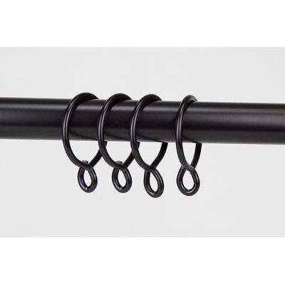 Rod Desyne Heavy Duty Curtain Ring with Eyelet 2.25" Inside Diameter in Black (Set of 10) at Sears.com