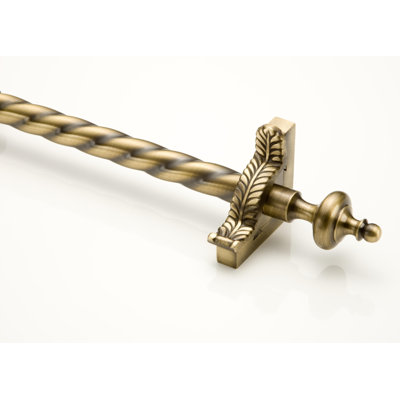 Zoroufy 48" Grand Dynasty Roped Tubular Stair Rod Set with Decorative Brackets Grand Urn Finials - Finish: Antique Brass at Sears.com