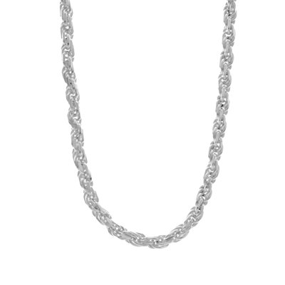 Evalue Jewelry Sterling Essentials Sterling Silver 3mm Diamond-Cut Rope Chain - Length: 22" at Sears.com