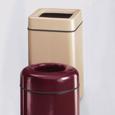 RUBBERMAID COMMERCIAL PRODUCTS Barclay Square Open Top Receptacle - Finish/Color: Standard Lite Gray, Liner: Rigid Plastic (Set of 2) at Sears.com