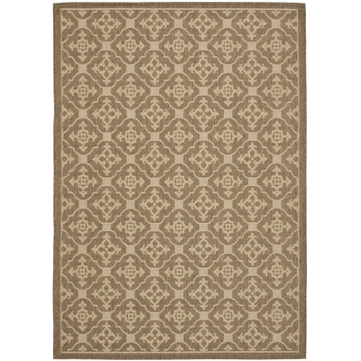 Safavieh Courtyard Brown/Crme Rug - Rug Size: 6'7" x 9'6" at Sears.com
