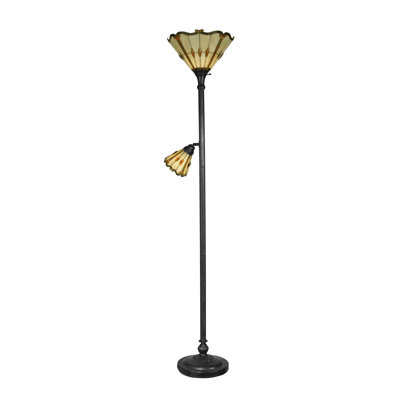 Dale Tiffany One Light Torchiere with Side Lamp in Fieldstone at Sears.com