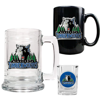 Great American Products NBA 15oz Glass Tankard 2 Piece Set - NBA Team: Minnesota Timberwolves at Sears.com