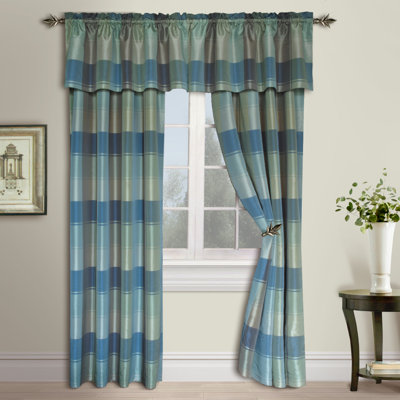 United Curtain Co. Plaid Panel - Color: Blue / Green, Size: 84" H x 54" W at Sears.com