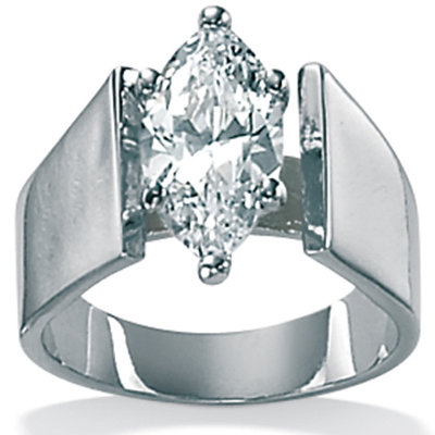 Palm Beach Jewelry Sterling Silver Cubic Zirconia Marquise-Cut Ring - Size: 10 at Sears.com