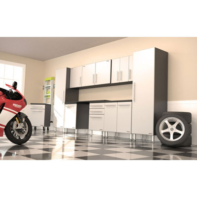 Ulti-MATE Garage Pro 11 Piece Set with Work Surface, Rolling Casters, and Three 1-Door Wall Boxes - 6" Adjustable Feet: Yes at Sears.com