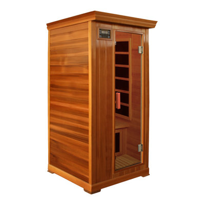 Crystal Sauna 1-Person Cedar Infrared Sauna with Six Carbon Heaters and ...