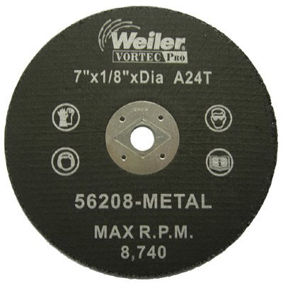 Weiler -Vortec Pro Type 1 Reinforced Cutting Wheels 7"x1/16" A60T 1-1/4"Ah:804-56193 -7"x1/16" a60t 1-1/4"ah (Set of 10) at Sears.com
