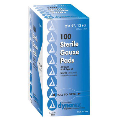 12 Ply Sterile Gauze Sponge - Size: 3 W X 3 D