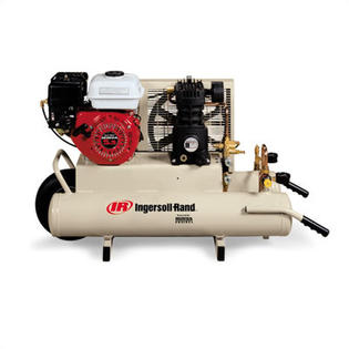 Ingersoll Rand 8 Gallon 5.5 HP Gas Powered Wheelbarrow Twin-Tank Air Compressor - Engine Type: Honda Ingersoll Rand 8 Gallon 5.5 HP Gas Powered Wheelbarrow Twin-Tank Air Compressor - Engine Type: Honda