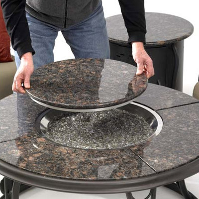 The Outdoor Greatroom Company Fire Pit Table with Granite Top and Lazy Susan at Sears.com
