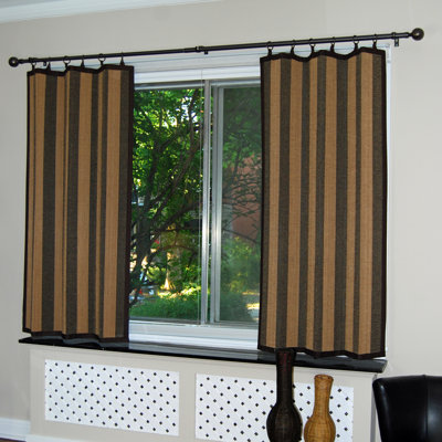 Versailles Home Fashions Bamboo Ring Top Panel in Camel / Black - Size: 40" x 63" at Sears.com