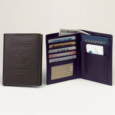 Winn International Cowhide Drum-Dyed Nappa Leather Deluxe Passport Case - Color: Black, Trim: No US Emblem at Sears.com