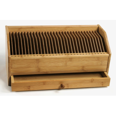 Lipper International Bamboo Monthly Bill / Invoice Organizer with Drawer at Sears.com